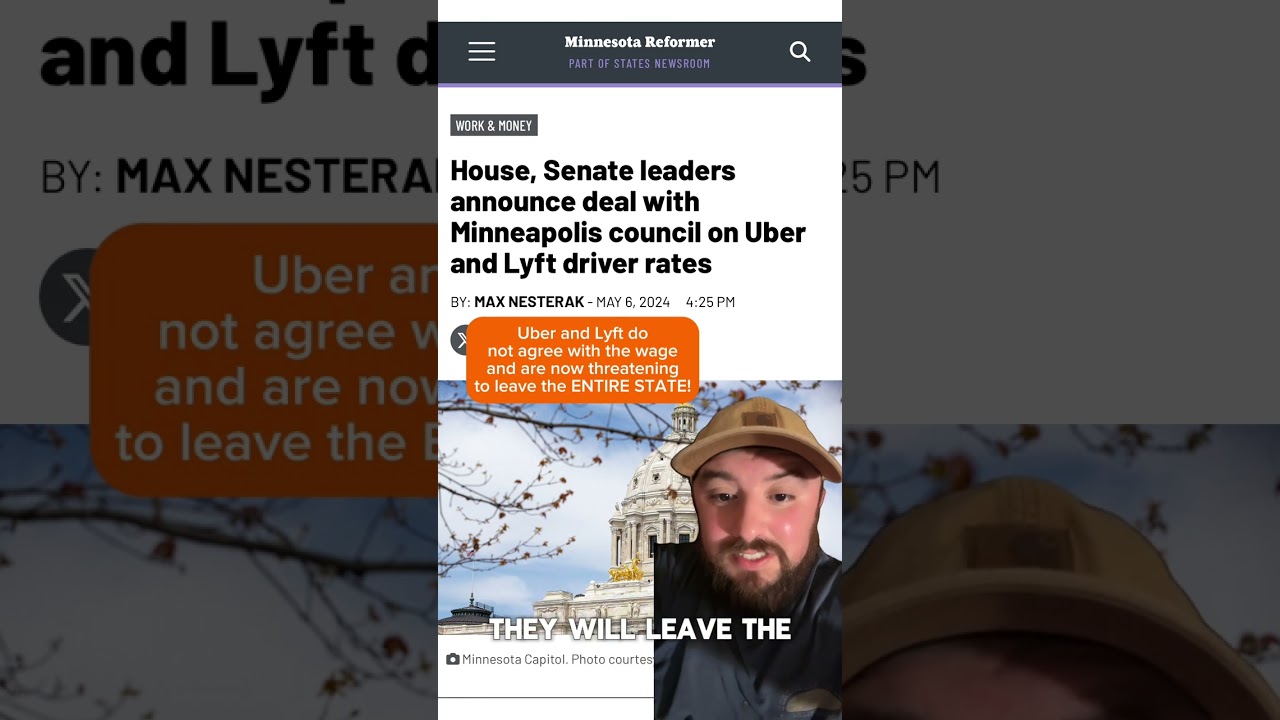 Now, Uber and Lyft Might Leave The WHOLE STATE of Minnesota? Statewide Minimum Wage!