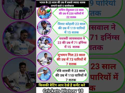 भारत के 23 साल की उम्र में सबसे ज्यादा शतक लगाने वाले 5 बल्लेबाज #cricket #shorts