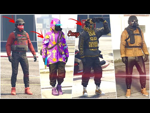 GTA 5 Online 4 Outfits* Using Clothing Glitches* (Tryhard or name whatever you like)*Not modded Fits