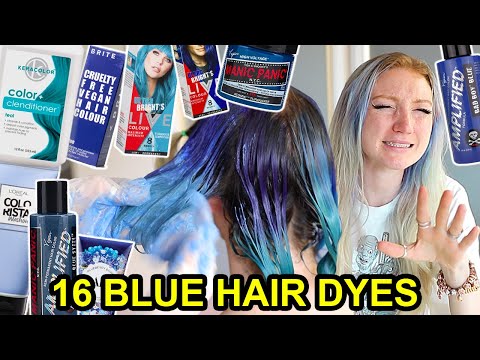 TRYING 16 DIFFERENT BLUE HAIR DYES!!! (to find the PERFECT shade of blue) PART 1