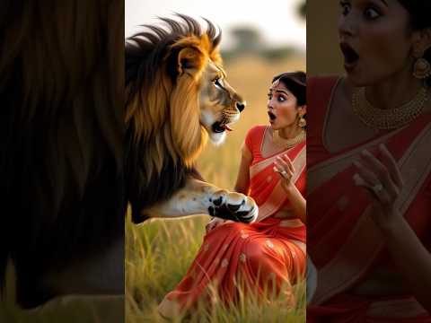 Lion came very close to women #shorts #shortsfeed #shortvideo #wildlife