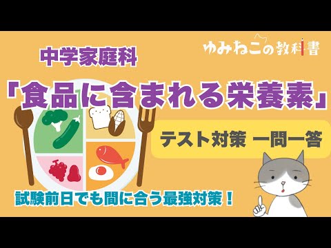 「食品に含まれる栄養素」定期テスト対策一問一答【中学家庭科】