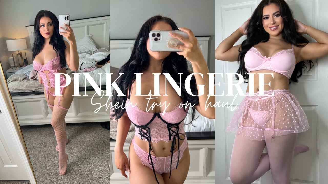 SHEIN Baby Pink Lingerie Try On Haul (2023) | #tryon #sheinhaul