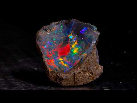 RARE Coober Pedy Shell Opal with unbelievable color goes under the grinding stone