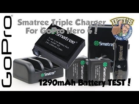 Smatree TRIPLE GoPro Hero 4 Black/Silver Battery Charger + 1290mAh Battery Test! - UC52mDuC03GCmiUFSSDUcf_g