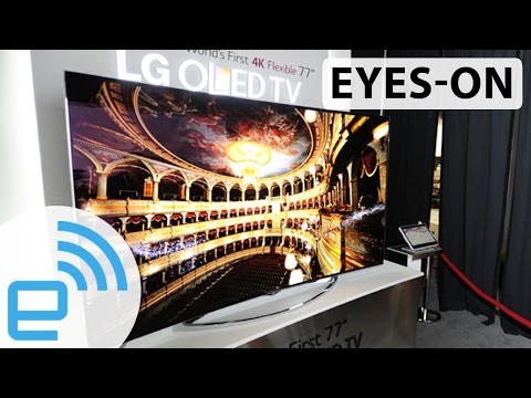 LG 77-Inch Flexible OLED 4K TV at CES 2014 | Engadget - UC-6OW5aJYBFM33zXQlBKPNA