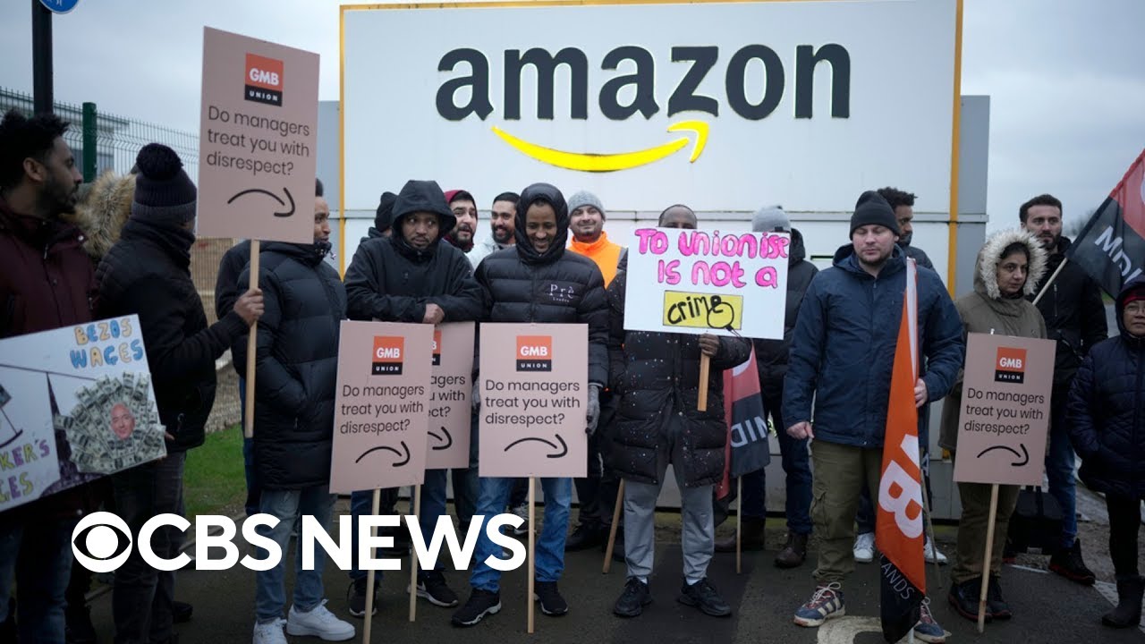 Amazon workers stage their first walkout in the U.K., demand better working conditions