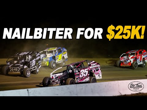 Slide Jobs For The Lead!! $25,000 Elite Series Racing At Georgetown Speedway - dirt track racing video image
