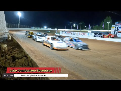 Lake Cumberland Speedway - FWD 4 Cylinder Feature - 7/13/2024 - dirt track racing video image