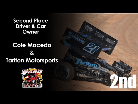 COLE MACEDO - RUNNER-UP IN THE 2024 NARC 410 SPRINT CAR SERIES STANDINGS - dirt track racing video image