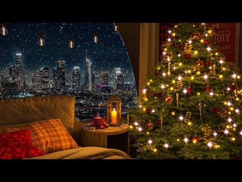 Cozy Christmas Time in Los Angeles 🎄 Warm Bed and Blanket with Smooth Jazz Music For Relaxing