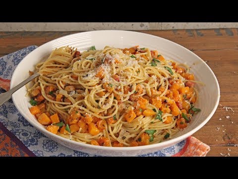 Carbonara with Squash and Pancetta Recipe | Episode 1207 - UCNbngWUqL2eqRw12yAwcICg