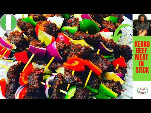 ✅ NIGERIAN STICK Meat RECIPE|Nigerian PEPPERED STICK Meat KEBAB|PARTY STYLE