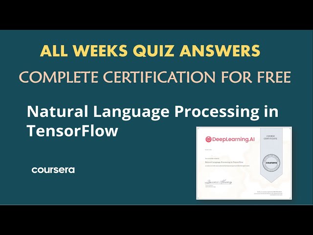 Natural Language Processing in TensorFlow on Coursera