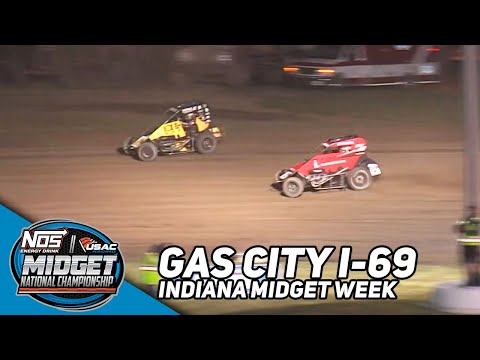 HIGHLIGHTS: USAC NOS Energy Drink National Midgets | Gas City I-69 Speedway | June 7, 2023 - dirt track racing video image