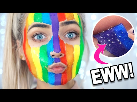 DIY RAINBOW PEEL OFF FACE MASK TESTED! - UCBKFH7bU2ebvO68FtuGjyyw