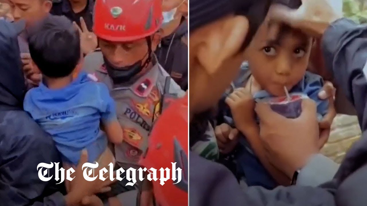 Six-year-old boy trapped in rubble for two days pulled out alive after Indonesia earthquake