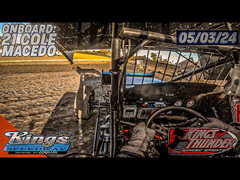21 Cole Macedo Onboard Kings of Thunder 360’s at Kings Speedway - May 3, 2024 - dirt track racing video image