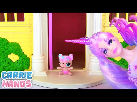 Unicorn Family Moves into Barbie Dream House with Custom LOL Surprise Dolls - UC5qTA7teA2RqHF-yeEYYANw
