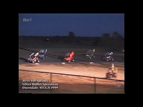 AVSS 410 Sprints - Silver Bullet Speedway - Owendale, MI August 21, 1999 - dirt track racing video image