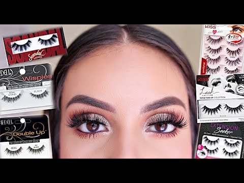 TOP 10 DRUGSTORE/AFFORDABLE LASHES + THE BEST EYELASH GLUE 2019 | JuicyJas - UCqTR5f7YkGro3cPv23SqcqQ