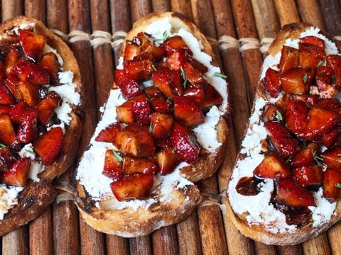 Strawberry Goat Cheese Bruschetta - Grilled Bruschetta with Balsamic Strawberries & Goat Cheese - UCRIZtPl9nb9RiXc9btSTQNw