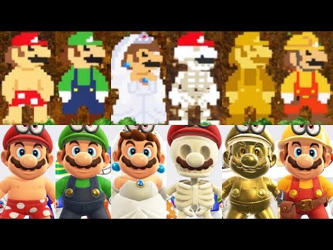 Super Mario Odyssey - All 8-Bit Mario Costumes & Hats - UC-2wnBgTMRwgwkAkHq4V2rg