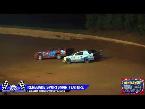 Renegade Sportsman Feature - Lancaster Motor Speedway 8/10/24 - dirt track racing video image