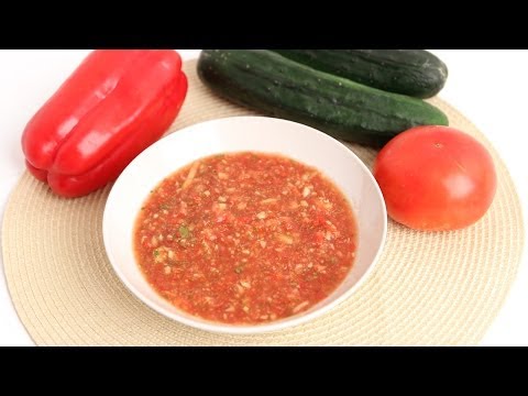 Homemade Gazpacho Recipe - Laura Vitale - Laura in the Kitchen Episode 777 - UCNbngWUqL2eqRw12yAwcICg