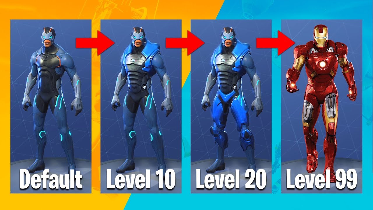 fortnite season 4 iron man evolution upgrades fortnite battle royale - iron man fortnite