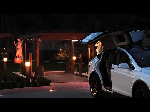 The disappearing car lift. Get the party started with Tesla!