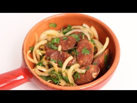 Grilled Chorizo with Onion & Lime Recipe - Laura Vitale - Laura in the Kitchen Episode 699 - UCNbngWUqL2eqRw12yAwcICg