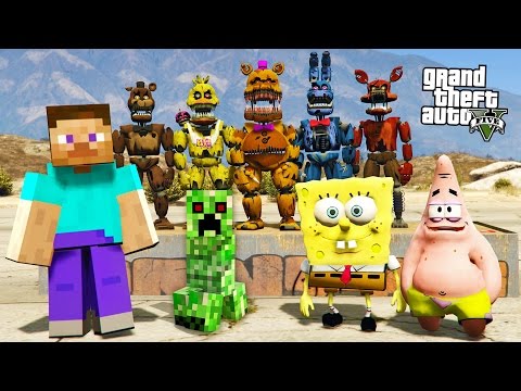 MINECRAFT meets FIVE NIGHTS AT FREDDY'S meets SPONGEBOB in GTA 5!! (GTA 5 Mods) - UC2wKfjlioOCLP4xQMOWNcgg