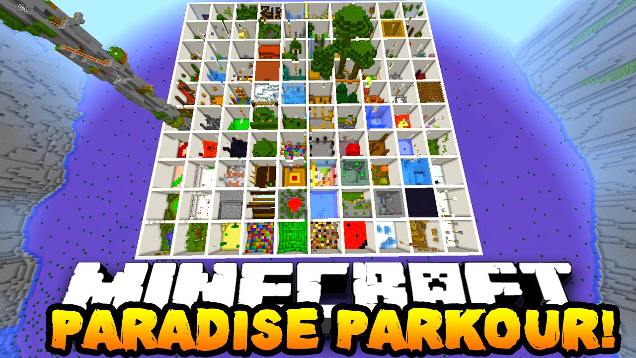 Minecraft Paradise Parkour Over 100 Stages Hour Long Parkour Map W Prestonplayz Mrwoofless Fpvracer Lt - roblox parkour how to fly youtube