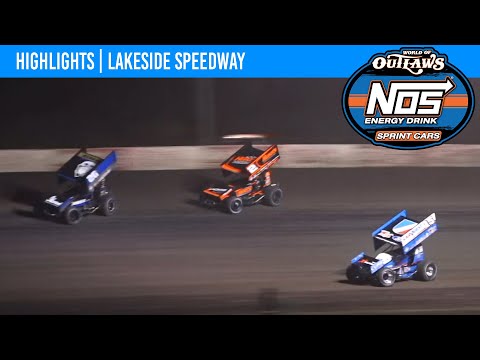 World of Outlaws NOS Energy Drink Sprint Cars | Lakeside Speedway | October 14, 2023 | HIGHLIGHTS - dirt track racing video image