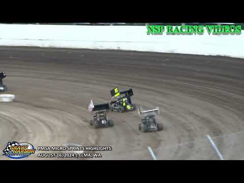 August 16, 2024 PMSA Micro Sprints Highlights Grays Harbor Raceway - dirt track racing video image