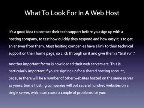 What To Look For In A Web Host