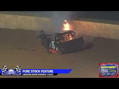 Pure Stock Feature - Lancaster Motor Speedway 7/23/22 - dirt track racing video image
