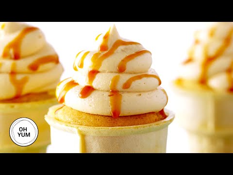 Dulce de Leche Ice Cream Cone Cupcakes  | Oh Yum with Anna Olson - UCr_RedQch0OK-fSKy80C3iQ