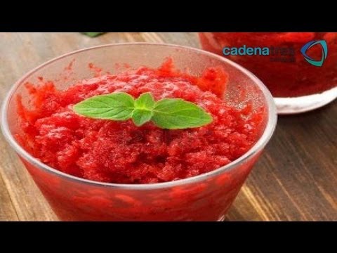 Receta para preparar granita de fresa y jamaica. Receta de granita / Receta con fresa - UClIHawzMOBFQc1QZu2XYuoQ