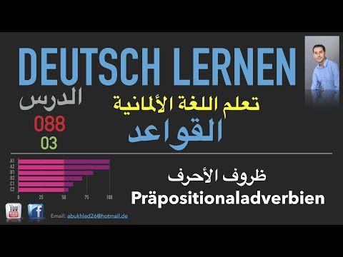 تعليم اللغة الألمانية ـ الدرس 088 ظروف الأحرف 03 Präpositionaladverbien