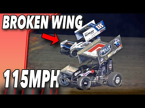 A BROKEN WING ON THE FASTEST TRACK - Salina HighBanks Speedway! - dirt track racing video image