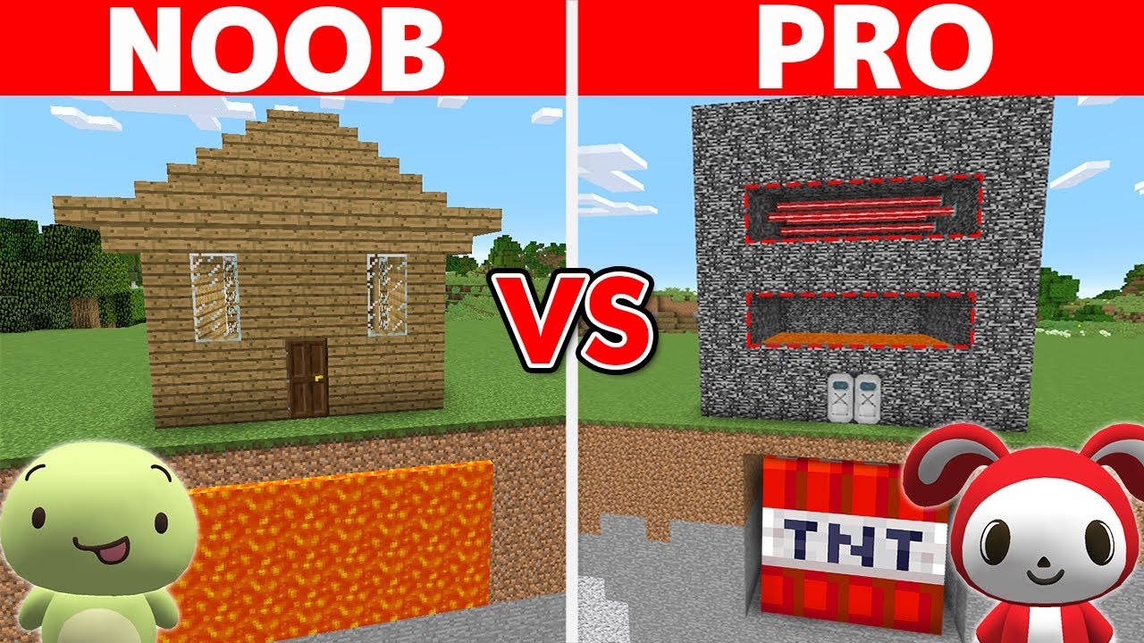 Minecraft NOOB vs PRO: PRANK HOUSE BUILD CHALLENGE