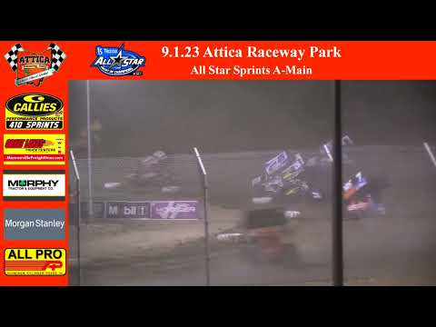 9.1.23 Attica Raceway Park All Star Sprints A-Main - dirt track racing video image