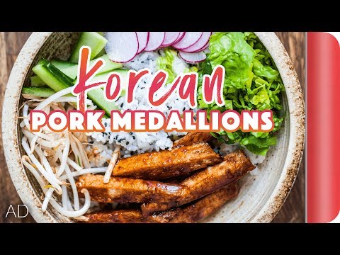 Korean Pork Medallions Rice Bowl Recipe