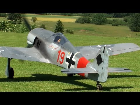 Rc FW-190 with Moki 250cc Radial Engine - UC1QF2Z_FyZTRpr9GSWRoxrA