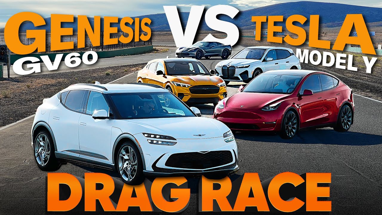 Genesis GV60 vs the EV world: feat BMW iX, Tesla Model Y, Mach-E GT, C7 Corvette — Cammisa Drag Race