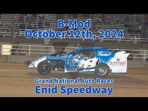 Enid Speedway Grand National Auto Races B-Mod 10/12/24 #18 Kyle Wiens GoPro - dirt track racing video image