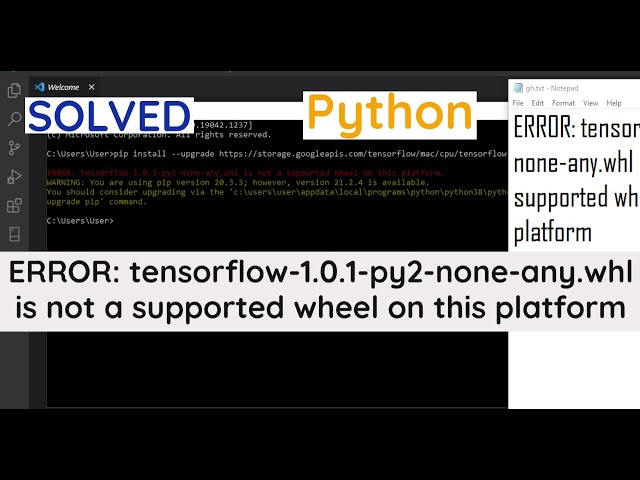 TensorFlow WHl is Not a Supported Wheel on This Platform