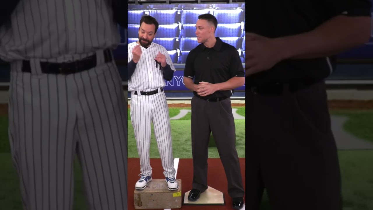 Jimmy & 2022 #MLB AL MVP #AaronJudge surprise fans in NYC disguised as a catcher and umpire! #shorts